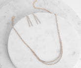 Schlichtes elegantes Strass-Halsketten-Set